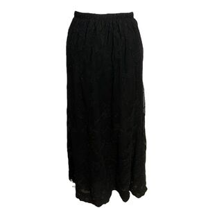 Antthony Black Lace  Lined Midi Skirt Size L